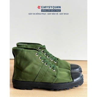 Giày Vải Bảo Hộ Lao Động Cao Cổ Màu BĐ, Giày Vải Làm Vườn Leo Núi Công ty 32 ( Aseco )