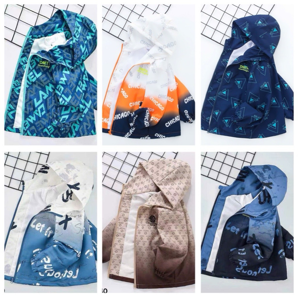 Áo gió bé trai size đại 2 lớp dày dặn lót lưới mềm Janeshop, áo khoác cho bé trai chất gió mã Ak140