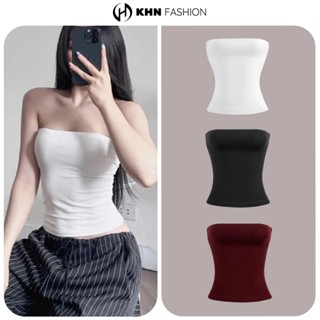  Áo Quây Ngang Cúp Ngực Dài 38-40cm Chất Thun Gân Co Giãn Thoáng Mát Áo Ống Nữ Trơn Tối Giản 