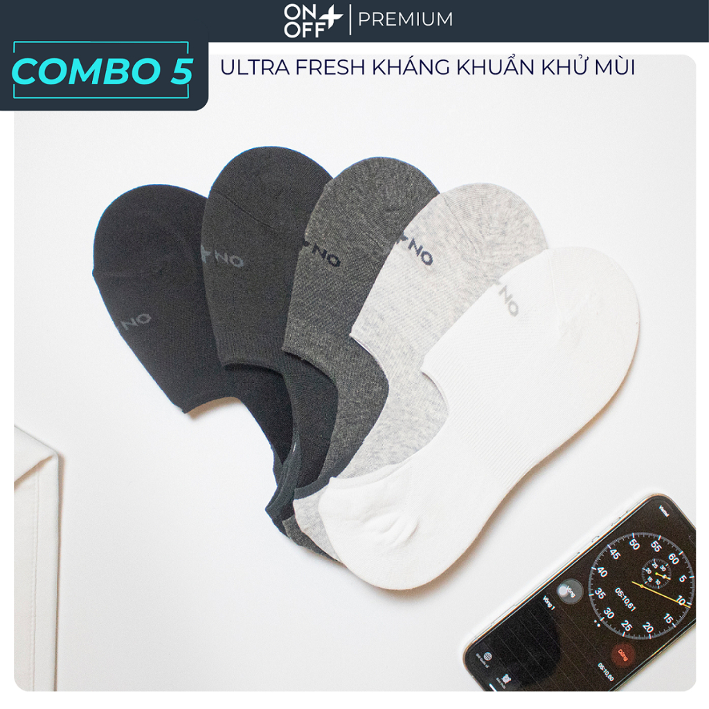 COMBO 5 đôi tất cotton kháng khuẩn khử mùi ULTRAL FRESH Cao cấp ONOFF