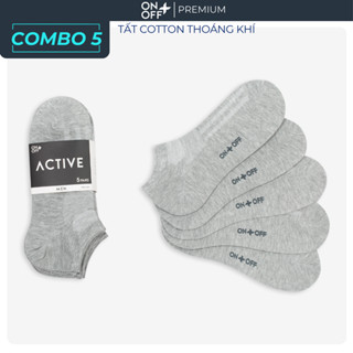 Combo 5 đôi tất nam không cổ cotton ONOFF Bacis mềm mỏng nhẹ thoáng khí - 18AP23A005
