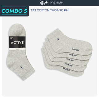 Combo 5 đôi tất vớ nam cổ ngắn cotton ONOFF Bacis mềm mại mỏng nhẹ thoáng khí - 18AE23A004