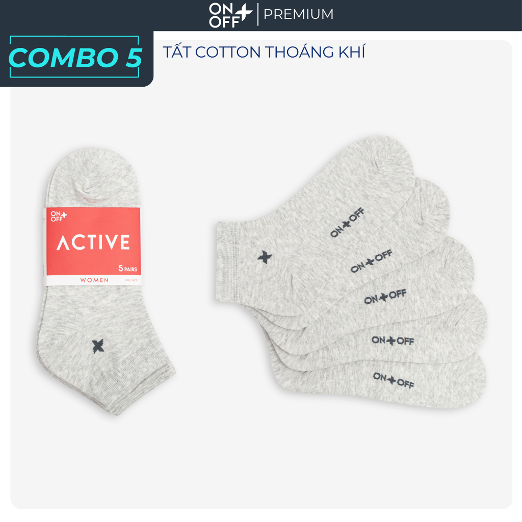 Combo 5 đôi tất nữ cotton ONOFF basic mềm mại mỏng nhẹ thoáng khí 16AE23A035 - 16AQ23A115