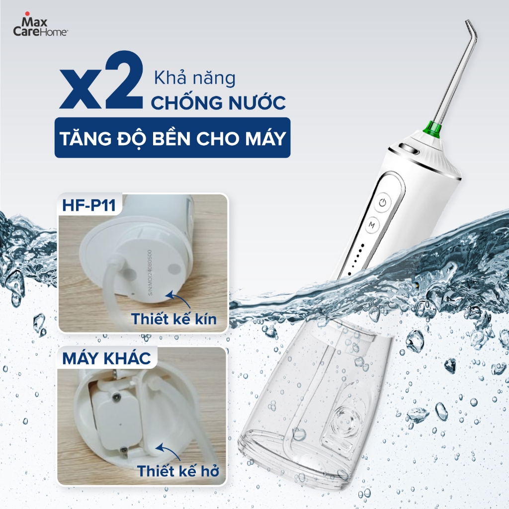 Máy Tăm Nước H2OFloss HF6P HF9P [Mẫu Mới] Cải tiến công nghệ tia nước sạch X4 Lần - Bảo Hành 12 tháng, Kèm túi đựng máy | BigBuy360 - bigbuy360.vn