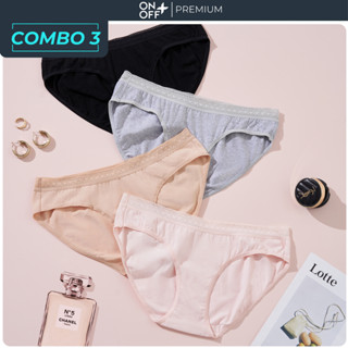 Combo 3 quần lót nữ cotton Mỹ ONOFF Bacis mềm mại an toàn cho làn da 16UQ24A015