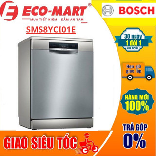 Máy rửa bát Bosch SMS8YCI01E Serie 8, 14 bộ độc lập, sấy Zeolith, hé cửa Nhập Đức ( Có lắp đặt )