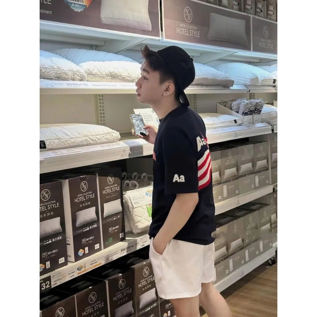 Áo Phông Lá Aa Lá Cờ In Form Rộng Chất Cotton Co Giãn Thấm Hút Mồ Hôi Siêu Hót Hiện Nay