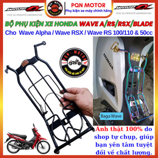 Baga 10ly Inox Titan Đen Gắn Wave Alpha 2017–2025, RS, RSX, Blade | Baga Chắc Cứng, Đẹp Chuẩn Xe