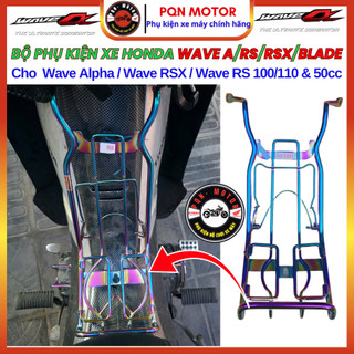 Baga 10ly Inox Titan Đen Gắn Wave Alpha 2017–2025, RS, RSX, Blade | Baga Chắc Cứng, Đẹp Chuẩn Xe