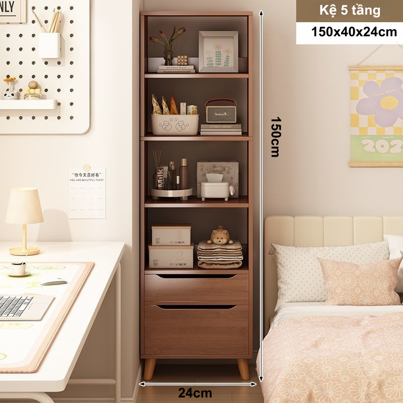 Tủ bắc âu CNC KÍN LƯNG, kệ sách để sàn đa năng, tủ sách có ngăn kéo tiện lợi chất liệu gỗ MDF TAGO ND90 | BigBuy360 - bigbuy360.vn