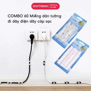COMBO 3 Vỉ 60 Miếng Dán Tường Giữ Dây Điện JYoohome Kẹp Dây Sạc Máy Tính Điện Thoại Gọn Gàng