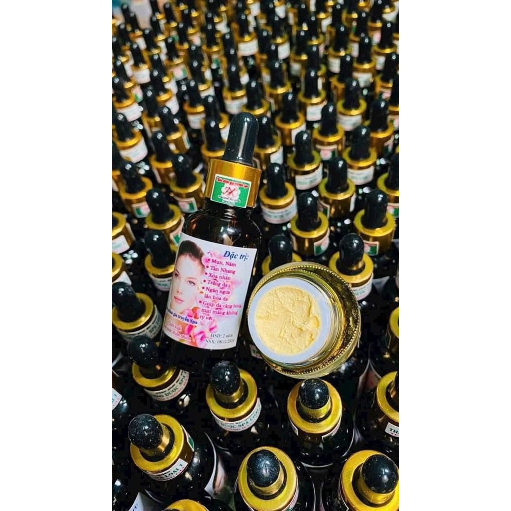 Combo Kem Face Và Serum Tái Tạo Da Gia Truyền Giúp Da Căng Bóng Mịn Màng Sạch Nám Mụn Tàn Nhang