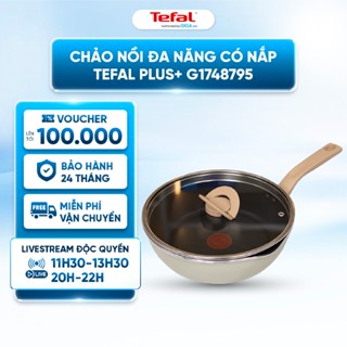 Chảo nồi đa năng chống dính có nắp 2 trong 1 Tefal Plus+ 24cm-G1678795/G1748795-Điểm báo nhiệt thông minh Thermo-SignalTM