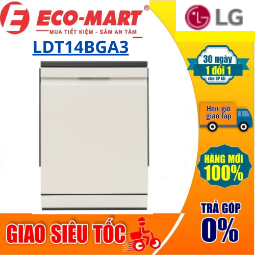 Máy rửa bát LG LDT14BGA3 14 bộ độc lập, sấy ngưng tụ, nhập Hàn Quốc