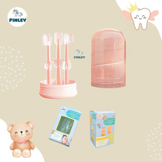 Bộ rơ lưỡi và bàn chải đánh răng FINLEY gấu con 4 món