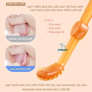 Bộ rơ lưỡi và bàn chải đánh răng FINLEY gấu con 4 món