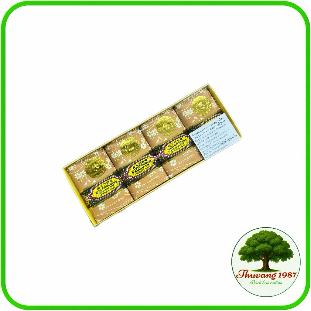 Xà bông cục hương trầm Bee & flower sandal wood soap thái lan 125g