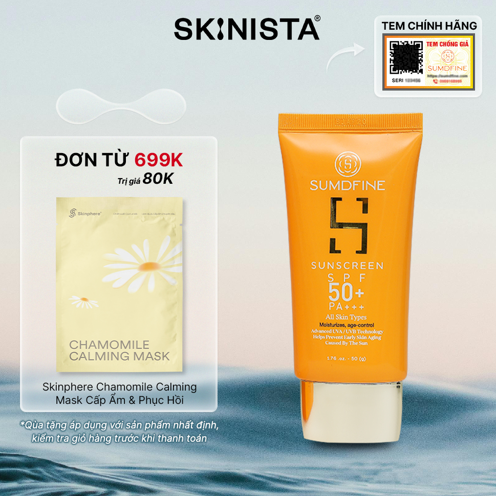  Kem Chống Nắng Sumdfine Sunscreen SPF 50+ PA+++ Chống Nắng Vật Lý Nâng Tone 50g 