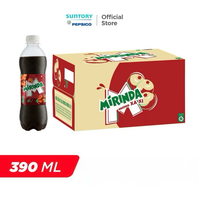 Thùng 24 Chai Nước Giải Khát Mirinda Xá Xị (390ml/chai)