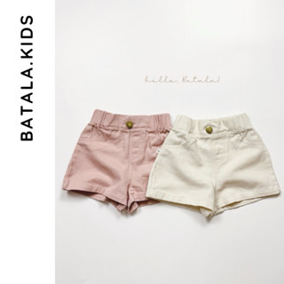  Quần short quần đùi bé gái bé trai Batala Kids QUẦN SHORT KAKI 2 MÀU HỒNG TRẮNG cho bé từ 8-25kg  1-6 tuổi  