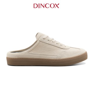 Giày Sục Đạp Gót Mules Vải Sneaker Unisex Nam Nữ DINCOX DC37 Lazy Mule Beige