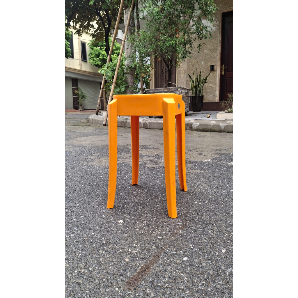 Ghế nhựa vuông PVC cao cấp bền đẹp, ghế decor phòng khách, ban công, chịu lực tốt, dễ vệ sinh