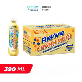 Thùng 24 Chai Nước Giải Khát Revive Chanh Muối (390ml/chai)