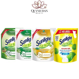  Nước rửa chén Sunlight Bio-care Thiên Nhiên 100% Gốc thực vật Lô Hội Gừng Trà Xanh Túi 3,3kg 