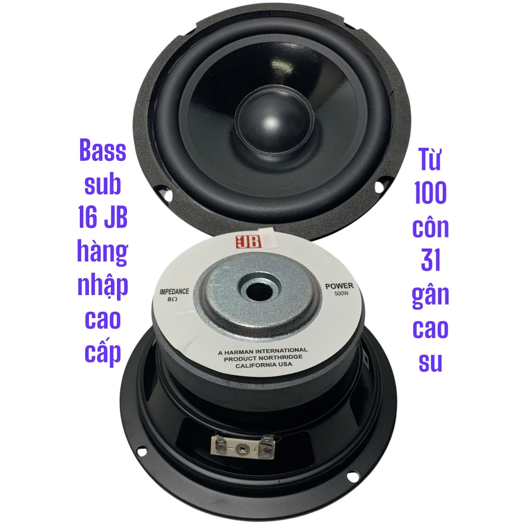 Loa bass sub 16 JB gân cao su từ 100 côn 31 màng nhựa - giá 1 cái