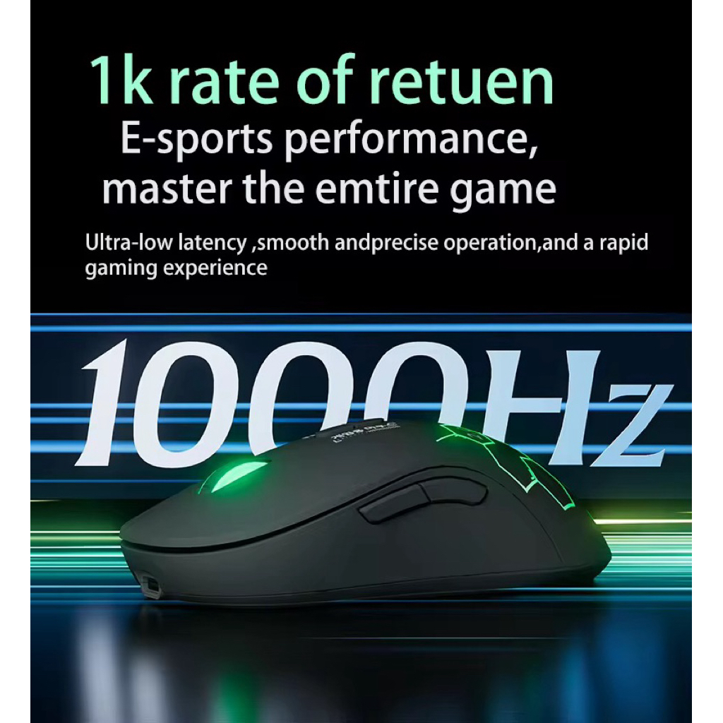 Chuột không dây gaming bluetooth HOLY SWORD M600 tần số 1000hz led rgb 6 nút bấm 3 mode có app 12800