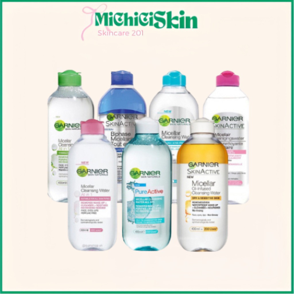 [MICHICI Skin] Garnier tẩy trang - Nước tẩy trang Garnier Skin Naturals Micellar Cleansing Water 400