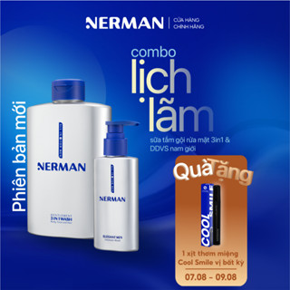 Combo lịch lãm Nerman - Sữa tắm gội cho nam 350ml & Dung dịch vệ sinh nam giới 100ml