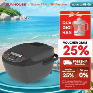 Nồi cơm điện tử 1.8L Sunhouse SHD8909B - 6 chế dộ, giữ ấm  12 tiếng - Mâm nhiệt lớn, cơm dẻo, chín đều