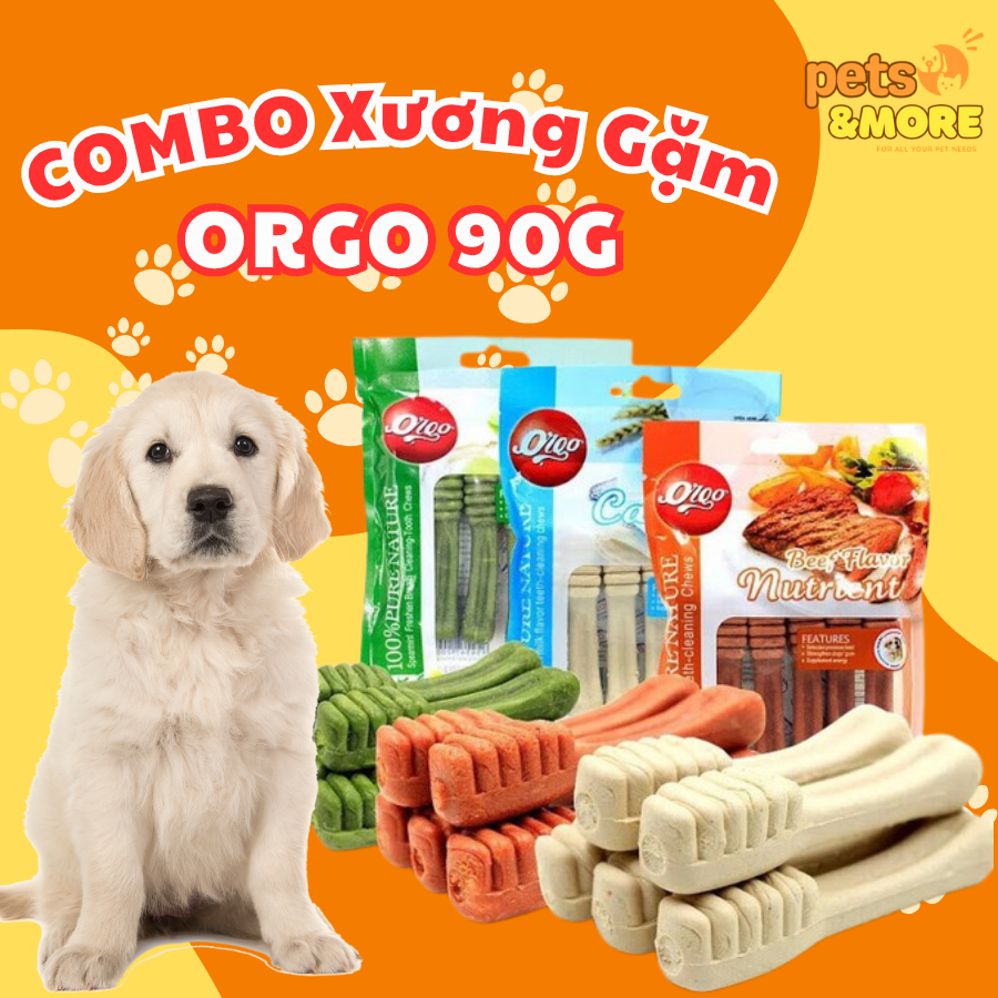 [COMBO 4 TÚI] Xương Gặm Orgo Sạch Răng,Thơm Miệng,Bổ Sung Canxi Cho Chó