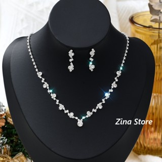 Bộ trang sức vòng cổ khuyên tai thời trang đi tiệc sang trọng