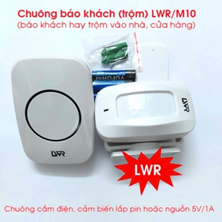 Bộ chuông cửa không dây báo khách, báo động, chống trộm LWR M10 cho gia đình, cửa hàng