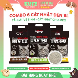 [COMBO 6 TÚI] Tải Cát Vệ Sinh Cho Mèo, Cát Nhật Đen 9L, thấm hút tốt, khử mùi cao, ít bụi, thơm lâu