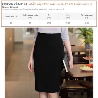 Chân Váy Bút Chì Công Sở Ôm Dáng Vải Co Giãn Có 2 Túi Xéo- Khóa Kéo- Sau Xẻ Sau CV55