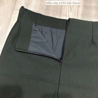 Chân Váy Bút Chì Công Sở Ôm Dáng Vải Co Giãn Có 2 Túi Xéo- Khóa Kéo- Sau Xẻ Sau CV55