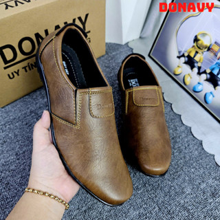 Giày Lười Nam Cao 3cm DONAVY Cao Cấp, Da Chống Nhăn, May Đế Chắc Chắn Bao Đi Mưa D.GLS