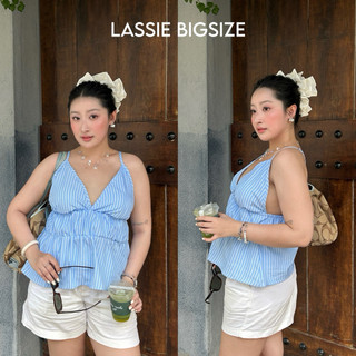  LASSIE BIGSIZE| Áo yếm mùa hè hoạ tiết sọc có mút 60-90kg|  SUMMER SỌC 