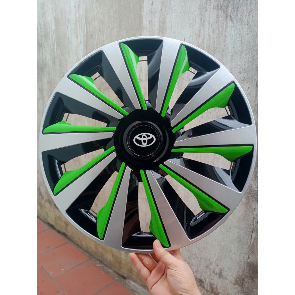 Ốp lazang R14 - R15 - ốp mâm xe ô tô cỡ lốp R14, R15inch kèm logo toyota , ốp trang trí vỏ bọc bánh 