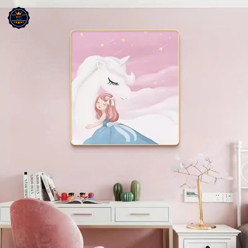 Tranh Phòng Bé Gái Dễ Thương, Tranh Treo Tường, Tranh Canvas, Tranh Tráng Gương, Tranh Phòng Ngủ