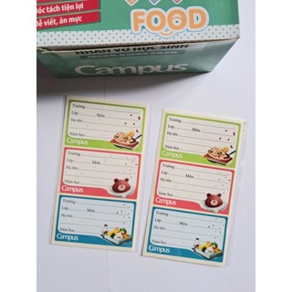 Combo 2 tập Nhãn vở campus Food 12c/tập