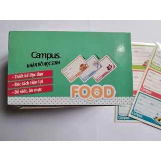 Combo 2 tập Nhãn vở campus Food 12c/tập