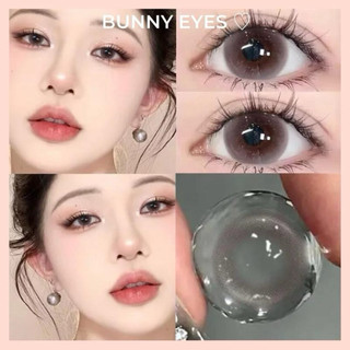    Hàng Có Cận   ✨ Kính Áp Tròng Lens Nâu Trong Không Viền Milk Bubble Brow Size 14.0mm - Bunny Eyes 