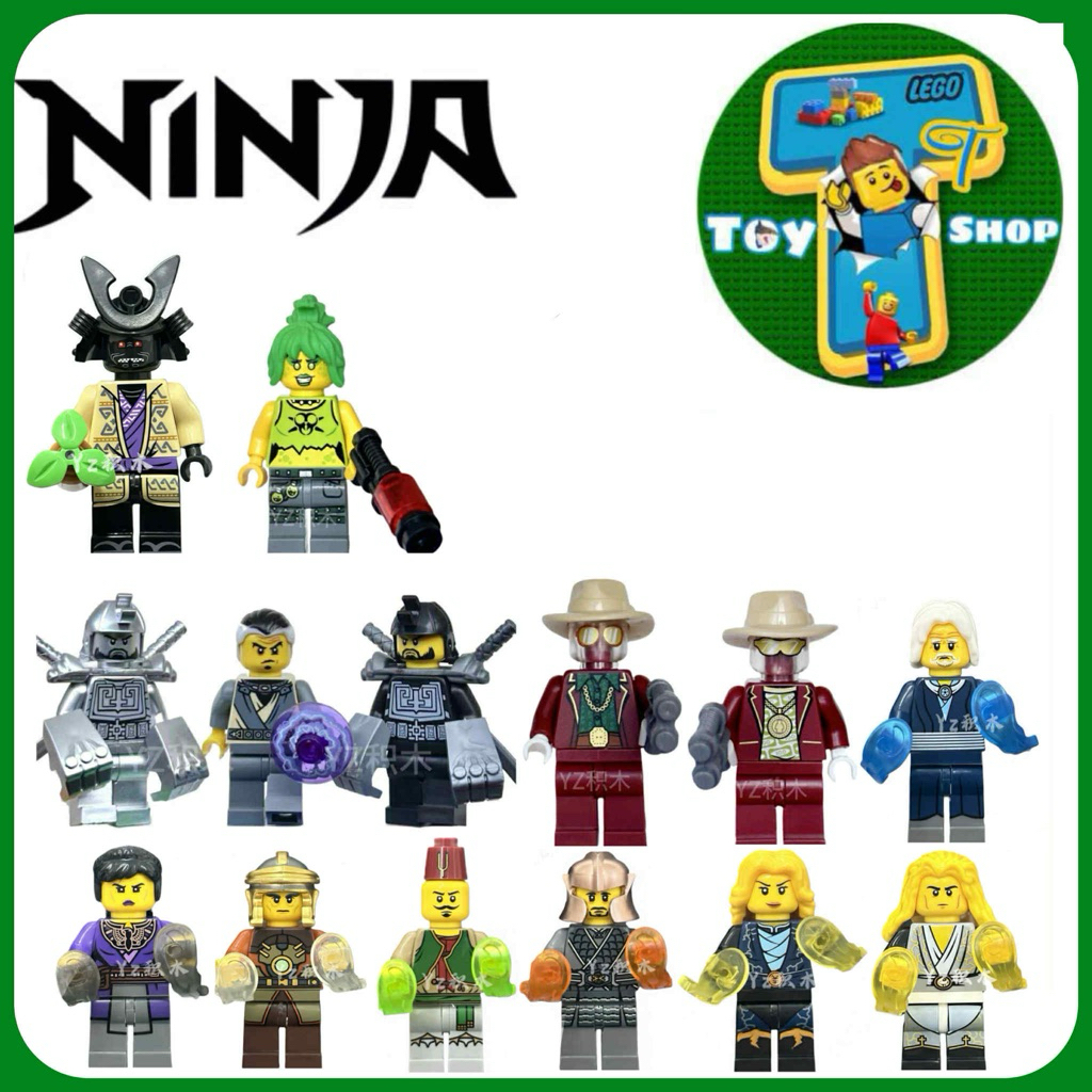 (Có sẵn) Mô hình lắp ráp Minifigures Ninjago các bậc thầy nguyên tố các thế hệ và Garmadon Pijama