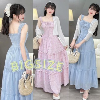   SHOP BIGSIZE NỮ 50KG ĐẾN 90KG  set khoác trắng và váy hoa dáng dài mà hồng xanh đi chụp hình biển 