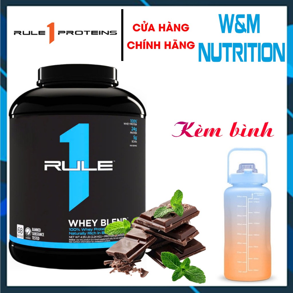 SỮA TĂNG CƠ RULE 1 Blend PROTEIN 5LBS CHIP MINT - Whey Protein ISOLATE & HYDROLYZED WHEY