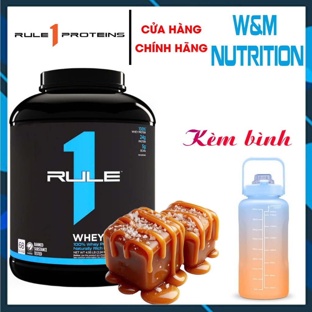 SỮA TĂNG CƠ RULE 1 Blend PROTEIN 5LBS CARAMEL - Whey Protein ISOLATE & HYDROLYZED WHEY